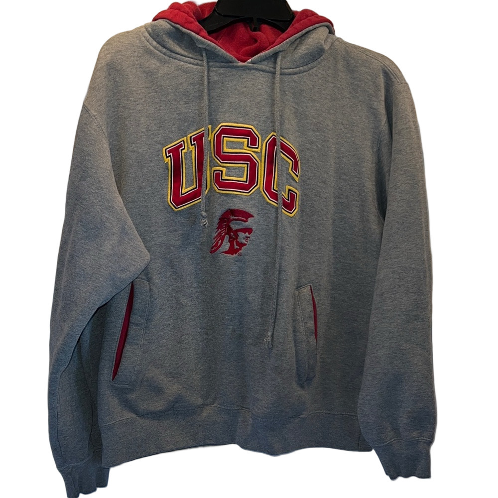 USC Grey & Cardinal Pullover Hoodie - Men's Collegiate Sweatshirt